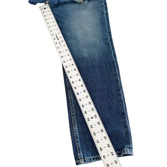 NOEND High Rise Relaxed Straight Jeans Womens 29 Blue Made USA 100% Cotton Denim - Picture 10 of 16